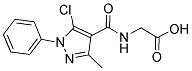 {[(5-CHLORO-3-METHYL-1-PHENYL-1H-PYRAZOL-4-YL)CARBONYL]AMINO}ACETIC ACID Struktur