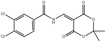 3,4-DICHLORO-N-[(2,2-DIMETHYL-4,6-DIOXO-1,3-DIOXAN-5-YLIDEN)METHYL]BENZENECARBOXAMIDE Struktur