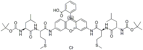 RHODAMINE 110, BIS-(T-BOC-L-LEUCYL-L-METHIONINE AMIDE) Struktur