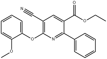 ETHYL 5-CYANO-6-(2-METHOXYPHENOXY)-2-PHENYLNICOTINATE Struktur