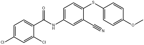 2,4-DICHLORO-N-(3-CYANO-4-[(4-METHOXYPHENYL)SULFANYL]PHENYL)BENZENECARBOXAMIDE Struktur