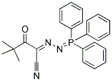 4,4-DIMETHYL-3-OXO-2-[2-(1,1,1-TRIPHENYL-LAMBDA5-PHOSPHANYLIDENE)HYDRAZONO]PENTANENITRILE Struktur