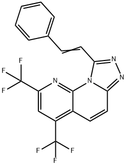 9-STYRYL-2,4-BIS(TRIFLUOROMETHYL)[1,2,4]TRIAZOLO[4,3-A][1,8]NAPHTHYRIDINE Struktur