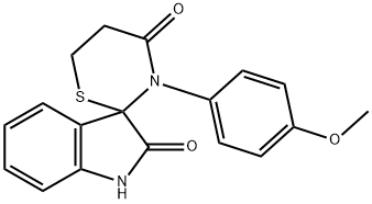 3-(4-METHOXYPHENYL)SPIRO[1,3-THIAZAPERHYDROINE-2,3'-INDOLINE]-4,8-DIONE Struktur