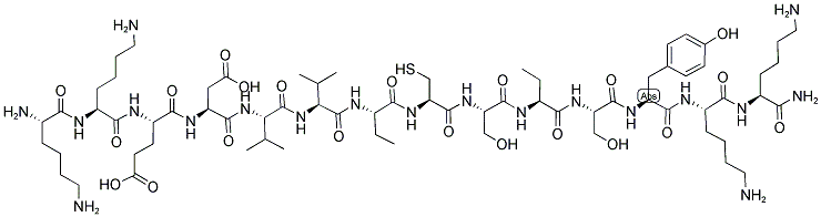 H-LYS-LYS-GLU-ASP-VAL-VAL-ABU-CYS-SER-ABU-SER-TYR-LYS-LYS-NH2 Struktur