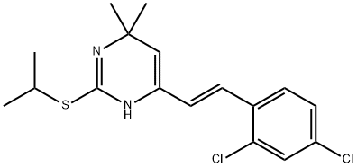 4-(2,4-DICHLOROSTYRYL)-2-(ISOPROPYLSULFANYL)-6,6-DIMETHYL-1,6-DIHYDROPYRIMIDINE Struktur