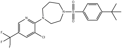 1-((4-(TERT-BUTYL)PHENYL)SULFONYL)-4-(3-CHLORO-5-(TRIFLUOROMETHYL)(2-PYRIDYL))-1,4-DIAZAPERHYDROEPINE Struktur