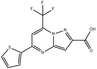 5-THIOPHEN-2-YL-7-TRIFLUOROMETHYL-PYRAZOLO[1,5-A]PYRIMIDINE-2-CARBOXYLIC ACID Struktur