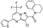 1-{[3-CHLORO-5-THIEN-2-YL-7-(TRIFLUOROMETHYL)PYRAZOLO[1,5-A]PYRIMIDIN-2-YL]CARBONYL}-1,2,3,4-TETRAHYDROQUINOLINE Struktur