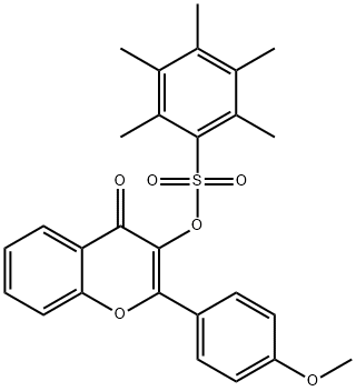 2-(4-METHOXYPHENYL)-4-OXO-4H-CHROMEN-3-YL 2,3,4,5,6-PENTAMETHYLBENZENESULFONATE Struktur