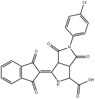 5-(4-CHLOROPHENYL)-3-(1,3-DIOXO-1,3-DIHYDRO-2H-INDEN-2-YLIDEN)-4,6-DIOXOOCTAHYDROPYRROLO[3,4-C]PYRROLE-1-CARBOXYLIC ACID Struktur