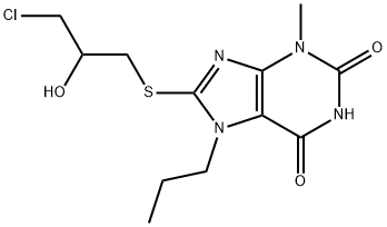 8-[(3-CHLORO-2-HYDROXYPROPYL)SULFANYL]-3-METHYL-7-PROPYL-3,7-DIHYDRO-1H-PURINE-2,6-DIONE Struktur