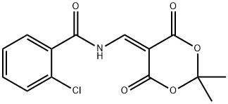 2-CHLORO-N-[(2,2-DIMETHYL-4,6-DIOXO-1,3-DIOXAN-5-YLIDEN)METHYL]BENZENECARBOXAMIDE Struktur