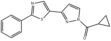 CYCLOPROPYL[3-(2-PHENYL-1,3-THIAZOL-5-YL)-1H-PYRAZOL-1-YL]METHANONE Struktur