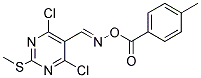 4,6-DICHLORO-5-(([(4-METHYLBENZOYL)OXY]IMINO)METHYL)-2-(METHYLTHIO)PYRIMIDINE Struktur