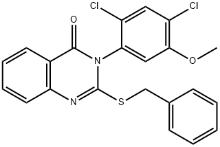 2-(BENZYLSULFANYL)-3-(2,4-DICHLORO-5-METHOXYPHENYL)-4(3H)-QUINAZOLINONE Struktur