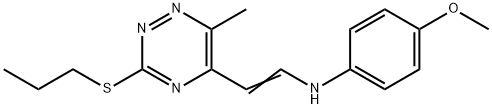 4-METHOXY-N-(2-[6-METHYL-3-(PROPYLSULFANYL)-1,2,4-TRIAZIN-5-YL]VINYL)ANILINE Struktur