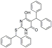 5-BENZHYDRYL-2-(BENZHYDRYLTHIO)-6-HYDROXYPYRIMIDIN-4(3H)-ONE Struktur