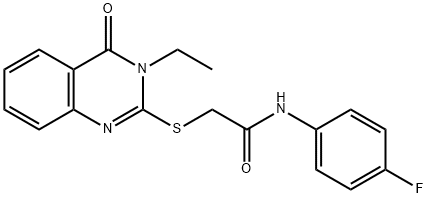 2-[(3-ETHYL-4-OXO-3,4-DIHYDRO-2-QUINAZOLINYL)SULFANYL]-N-(4-FLUOROPHENYL)ACETAMIDE Struktur