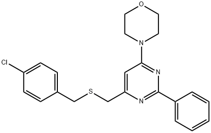 4-(6-([(4-CHLOROBENZYL)SULFANYL]METHYL)-2-PHENYL-4-PYRIMIDINYL)MORPHOLINE Struktur