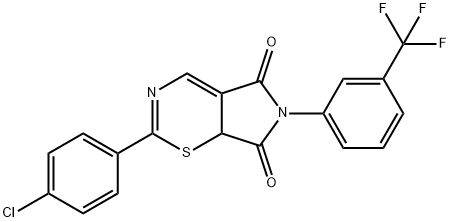 2-(4-CHLOROPHENYL)-6-[3-(TRIFLUOROMETHYL)PHENYL]PYRROLO[3,4-E][1,3]THIAZINE-5,7(6H,7AH)-DIONE Struktur