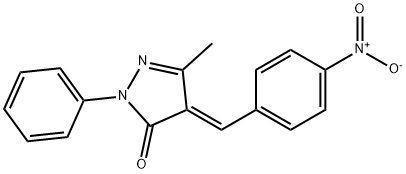 3-METHYL-4-((4-NITROPHENYL)METHYLENE)-1-PHENYL-2-PYRAZOLIN-5-ONE Struktur