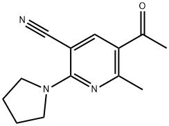 5-ACETYL-6-METHYL-2-(1-PYRROLIDINYL)NICOTINONITRILE Struktur