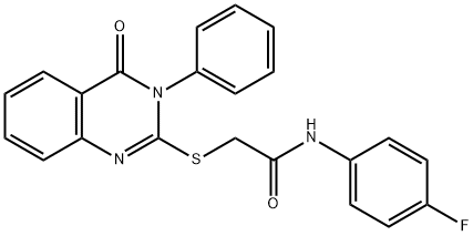 N-(4-FLUOROPHENYL)-2-[(4-OXO-3-PHENYL-3,4-DIHYDRO-2-QUINAZOLINYL)SULFANYL]ACETAMIDE Struktur