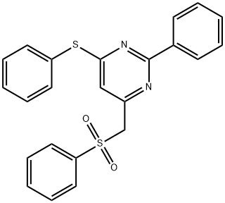 2-PHENYL-4-(PHENYLSULFANYL)-6-[(PHENYLSULFONYL)METHYL]PYRIMIDINE Struktur