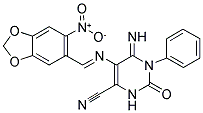 5-(1-AZA-2-(6-NITROBENZO[3,4-D]1,3-DIOXOLAN-5-YL)VINYL)-4-IMINO-2-OXO-3-PHENYL-1H-1,3-DIAZINE-6-CARBONITRILE Struktur