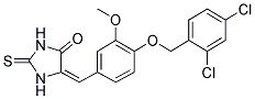 (5E)-5-{4-[(2,4-DICHLOROBENZYL)OXY]-3-METHOXYBENZYLIDENE}-2-THIOXOIMIDAZOLIDIN-4-ONE Struktur