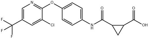 2-(N-(4-(3-CHLORO-5-(TRIFLUOROMETHYL)-2-PYRIDYLOXY)PHENYL)CARBAMOYL)CYCLOPROPANECARBOXYLIC ACID Struktur