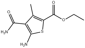 ETHYL 5-AMINO-4-(AMINOCARBONYL)-3-METHYL-2-THIOPHENECARBOXYLATE Struktur