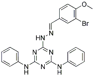 (E)-6-(2-(3-BROMO-4-METHOXYBENZYLIDENE)HYDRAZINYL)-N2,N4-DIPHENYL-1,3,5-TRIAZINE-2,4-DIAMINE Struktur