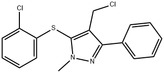 4-(CHLOROMETHYL)-5-[(2-CHLOROPHENYL)SULFANYL]-1-METHYL-3-PHENYL-1H-PYRAZOLE Struktur