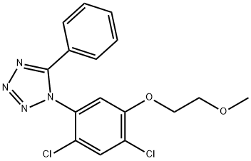 1-[2,4-DICHLORO-5-(2-METHOXYETHOXY)PHENYL]-5-PHENYL-1H-1,2,3,4-TETRAAZOLE Struktur