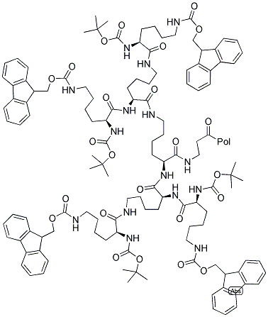 (BOC-LYS(FMOC))4-LYS2-LYS-BETAALA-PAM RESIN Struktur