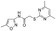 2-[(4,6-DIMETHYL-2-PYRIMIDINYL)SULFANYL]-N-(5-METHYL-3-ISOXAZOLYL)ACETAMIDE Struktur