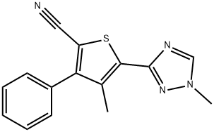 4-METHYL-5-(1-METHYL-1H-1,2,4-TRIAZOL-3-YL)-3-PHENYL-2-THIOPHENECARBONITRILE Struktur