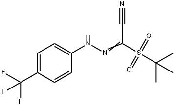 2-(TERT-BUTYLSULFONYL)-2-(2-[4-(TRIFLUOROMETHYL)PHENYL]HYDRAZONO)ACETONITRILE Struktur