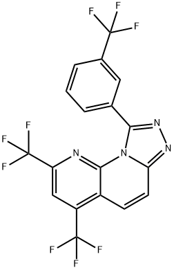 2,4-BIS(TRIFLUOROMETHYL)-9-[3-(TRIFLUOROMETHYL)PHENYL][1,2,4]TRIAZOLO[4,3-A][1,8]NAPHTHYRIDINE Struktur