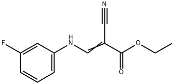 ETHYL 2-NITRILO-3-((3-FLUOROPHENYL)AMINO)PROP-2-ENOATE Struktur