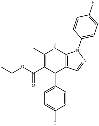 ETHYL 4-(4-CHLOROPHENYL)-1-(4-FLUOROPHENYL)-6-METHYL-4,7-DIHYDRO-1H-PYRAZOLO[3,4-B]PYRIDINE-5-CARBOXYLATE Struktur