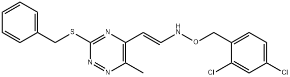 3-(BENZYLSULFANYL)-5-(2-([(2,4-DICHLOROBENZYL)OXY]AMINO)VINYL)-6-METHYL-1,2,4-TRIAZINE Struktur