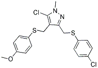 4-([(5-CHLORO-3-([(4-CHLOROPHENYL)SULFANYL]METHYL)-1-METHYL-1H-PYRAZOL-4-YL)METHYL]SULFANYL)PHENYL METHYL ETHER Struktur