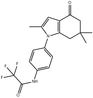 2,2,2-TRIFLUORO-N-(4-(2,6,6-TRIMETHYL-4-OXO(5,6,7-TRIHYDROINDOLYL))PHENYL)ETHANAMIDE Struktur