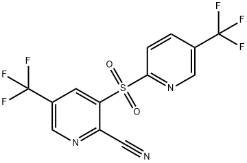 5-(TRIFLUOROMETHYL)-3-([5-(TRIFLUOROMETHYL)-2-PYRIDINYL]SULFONYL)-2-PYRIDINECARBONITRILE Struktur