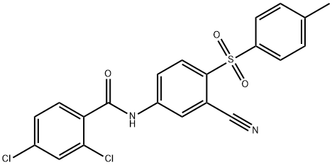 2,4-DICHLORO-N-(3-CYANO-4-[(4-METHYLPHENYL)SULFONYL]PHENYL)BENZENECARBOXAMIDE Struktur