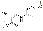 2-(2,2-DIMETHYLPROPANOYL)-3-((4-METHOXYPHENYL)AMINO)PROP-2-ENENITRILE Struktur