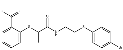 METHYL 2-([2-((2-[(4-BROMOPHENYL)SULFANYL]ETHYL)AMINO)-1-METHYL-2-OXOETHYL]SULFANYL)BENZENECARBOXYLATE Struktur